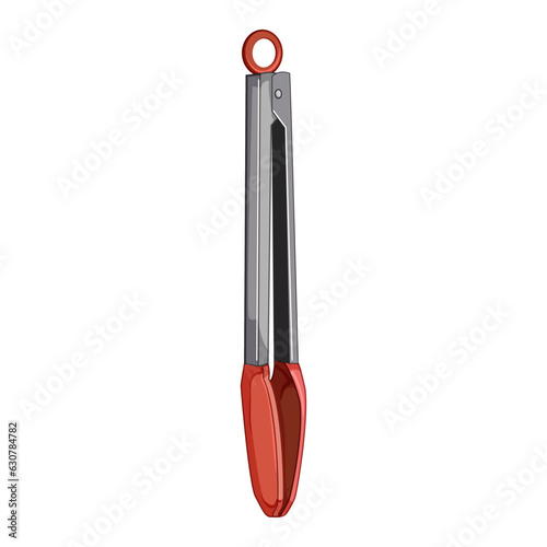 barbecue tongs hand cartoon. tong kitchen, grill ice, outdoor line barbecue tongs hand sign. isolated symbol vector illustration