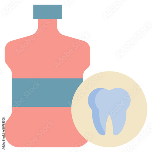 mouthwash teeth tooth healthcare dental clean flat style