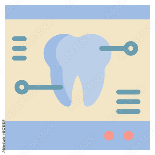 xray scan healthcare tooth teeth dental stomatology flat style