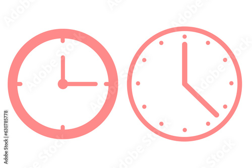 a set of clocks with different numbers and seconds on a white background