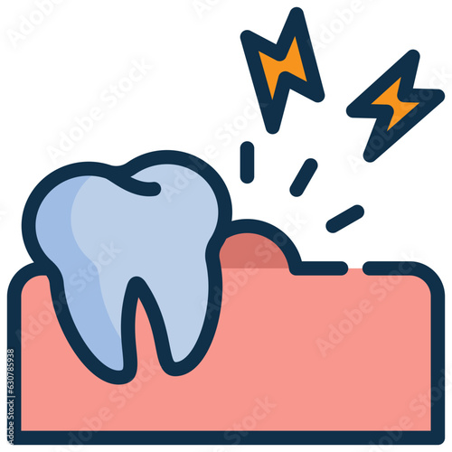 gum teeth tooth mouth dental dentist filled outline