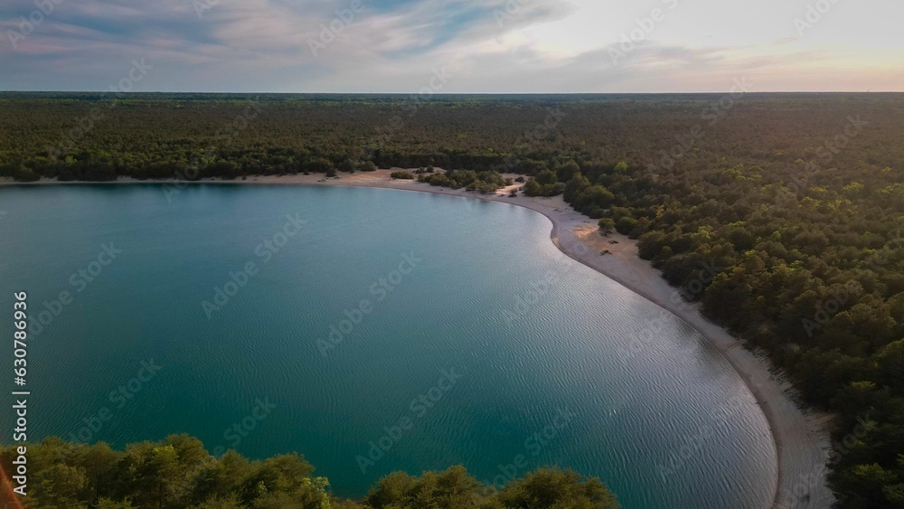 Aerial view of Blue hole in the New Jersey Pine Barrens