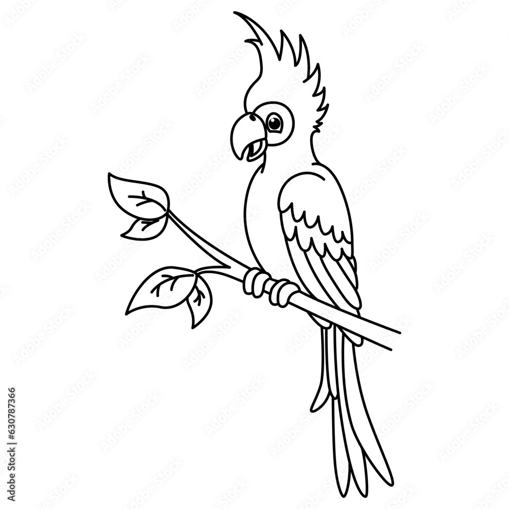 Awesome funny cockatoo parrot cartoon