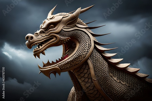 golden dragon statue © Haji_Arts