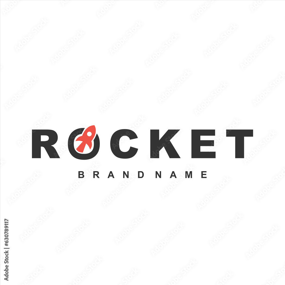 Rocket logo with Rocket icon in the letter O