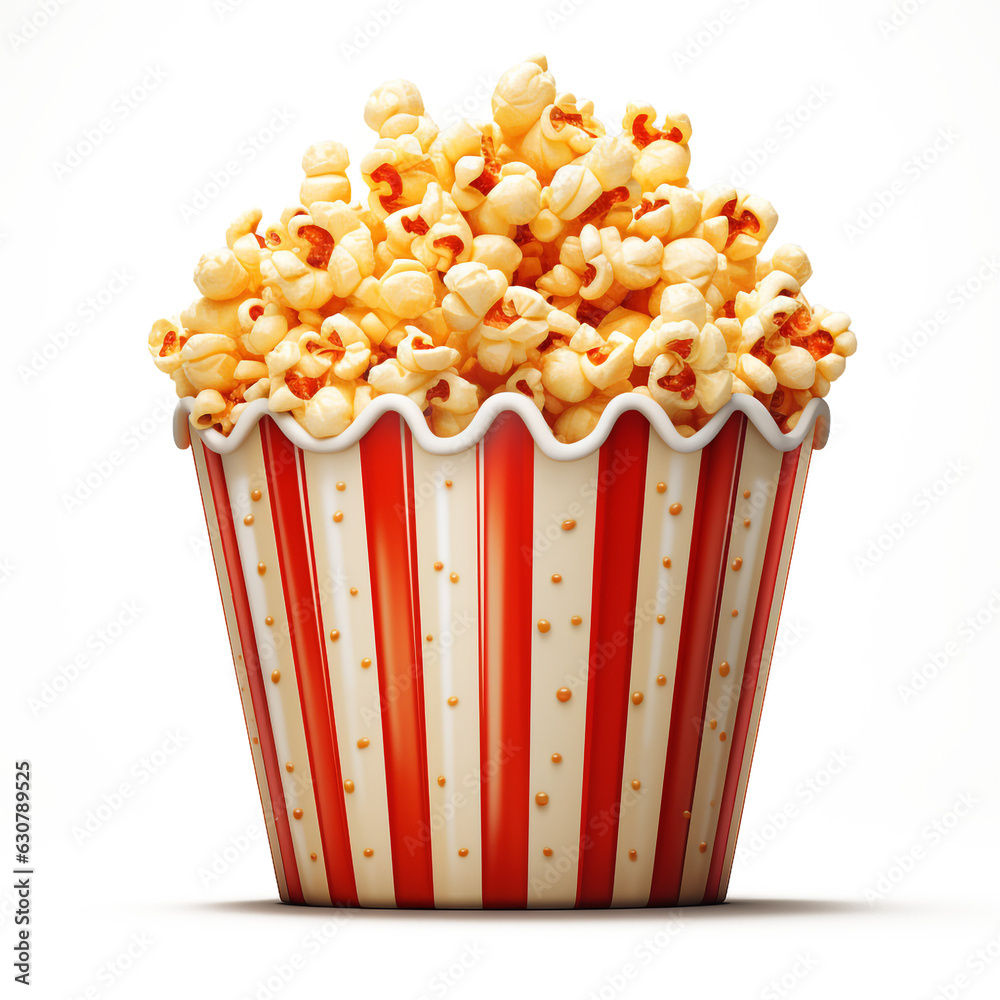 popcorn bucket, isolated on a transparent background made with AI generative technology