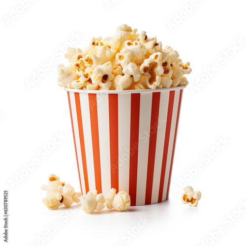 popcorn bucket, isolated on a transparent background made with AI generative technology