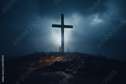 An iconic image of a cross, representing the central symbol of Christianity Generative AI