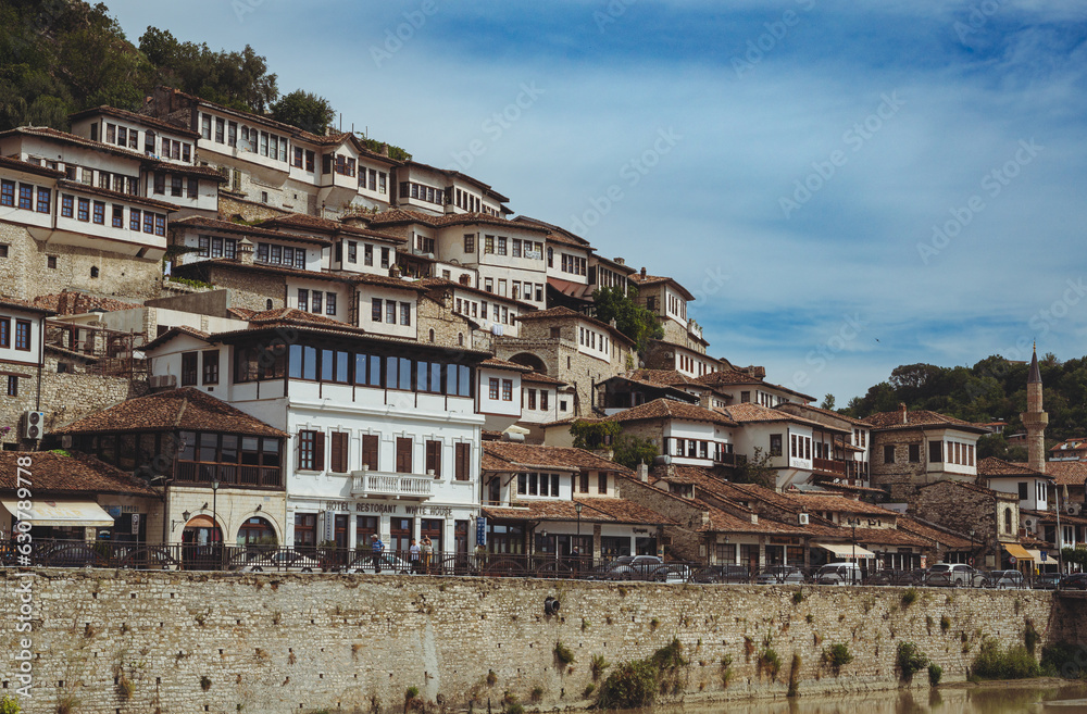 traditional balkan houses in historic old town of berat albania