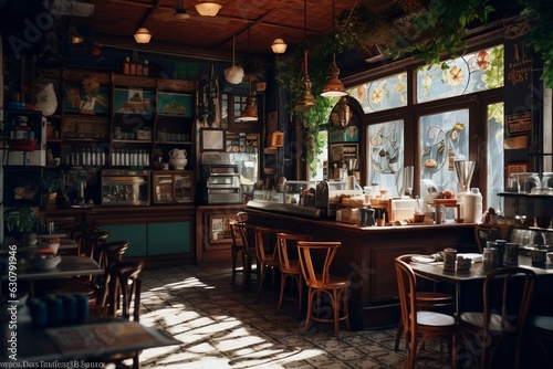 Multifarious Coffee Shop Styles. Generative Ai