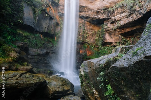 Fototapeta Naklejka Na Ścianę i Meble -  Long exposure landscape photo of an Australian waterfall on the southern coast of NSW