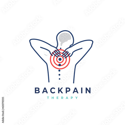 Back pain vector logo illustration. Chiropractic icon design Spine icon for Physio therapy fit for clinic