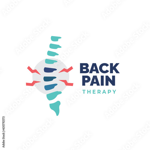 Chiropractic vector logo design. Back pain illustration. Spine icon with Physio therapy suitable for clinic