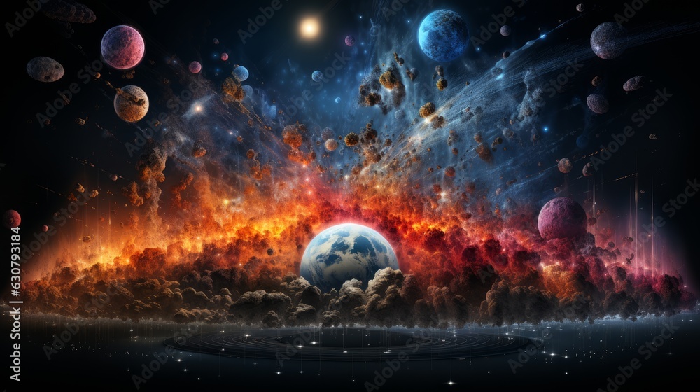 Big Bang theory and universe formation concept Big Bang theory and universe formation concept