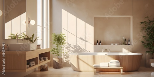 Beige bathroom interior  © Jing