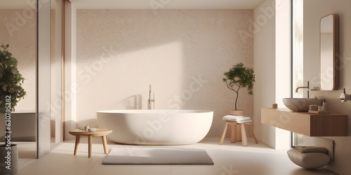 Beige bathroom interior  © Jing