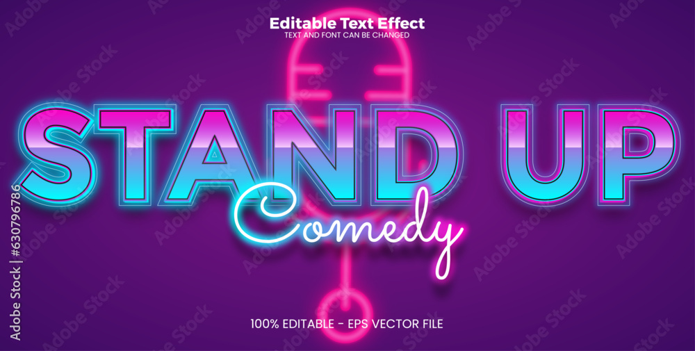 Stand Up Comedy editable text effect in modern trend style