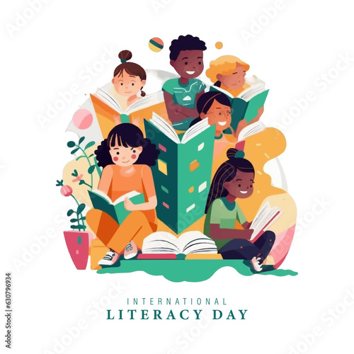 international literacy day, vector illustration photo