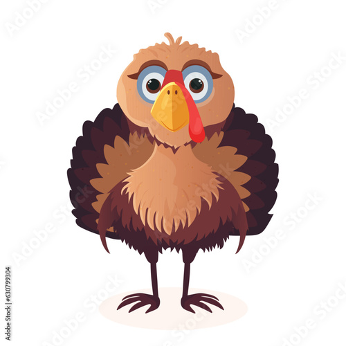 turkey bird cute vector illustration thanksgiving day cartoon style © Anna228/Wirestock Creators