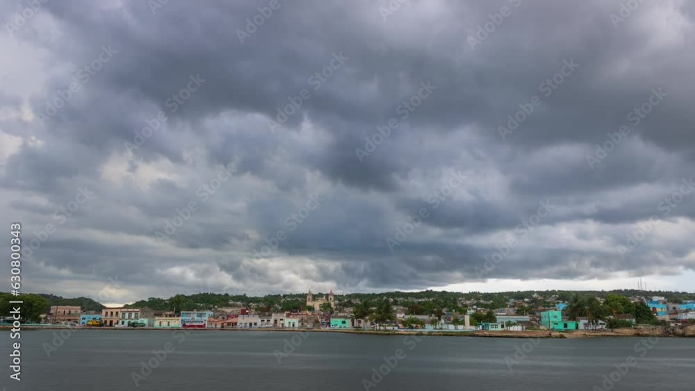 Time-lapse view of moving clouds above sea Time-lapse view of moving clouds above sea