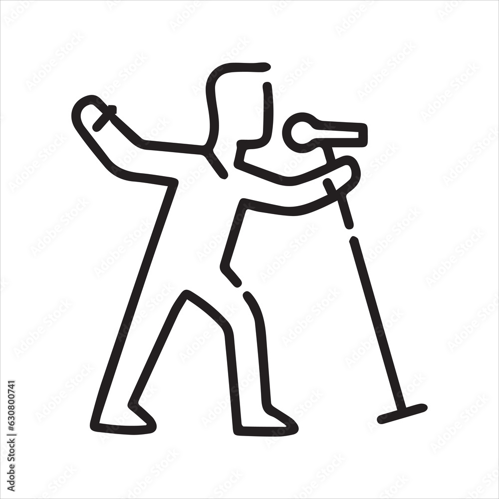 Singer icon. Vector and line