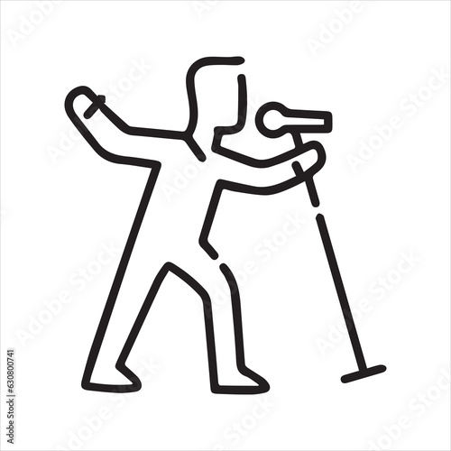 Singer icon. Vector and line