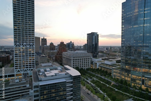 Contemporary city view showcasing tall buildings: Milwaukee Wisconsin photo