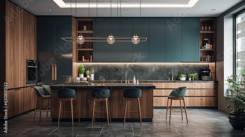 3D rendering Kitchen Concept: A Stylish and Inviting Space for Modern Living and Relaxation