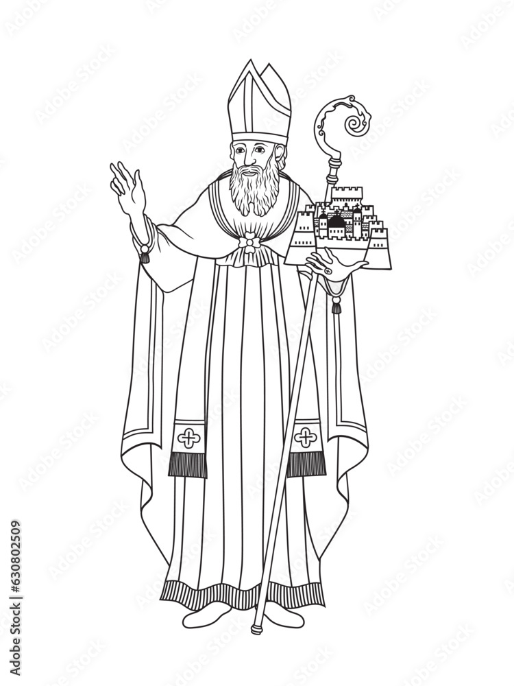 Vector illustration of Saint Blaise the patron saint of the Republic of Ragusa