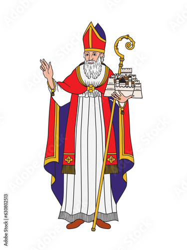 Vector illustration of Saint Blaise the patron saint of the Republic of Ragusa