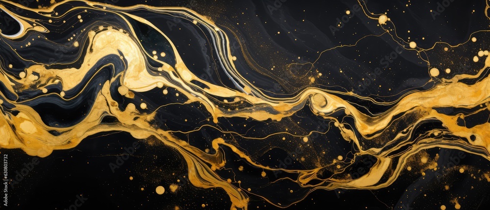 colorful black and gold abstract liquid marble texture background ...