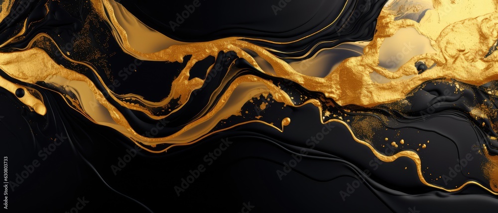 colorful black and gold abstract liquid marble texture background ...