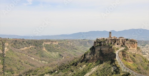 Awe-inspiring view of the majestic mountain with the ancient city of Bagnoregio