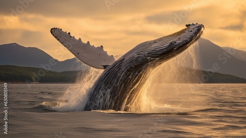 A whale jumping out of the water © Cloudyew