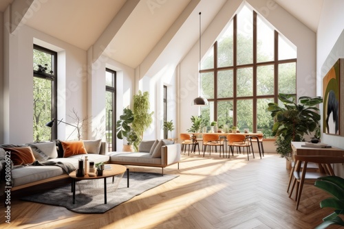 A living room filled with furniture and lots of windows