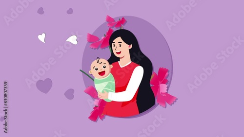 Happy Mother day background animation. The journey of growing up with mother. Mother day animated. Animation mother day. mom and daughter. Motion graphics