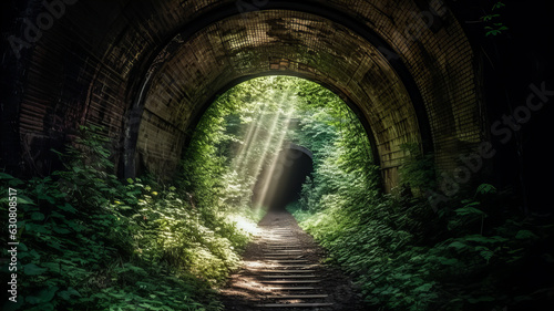 A ray of light at the end of the tunnel. Generative AI technology.