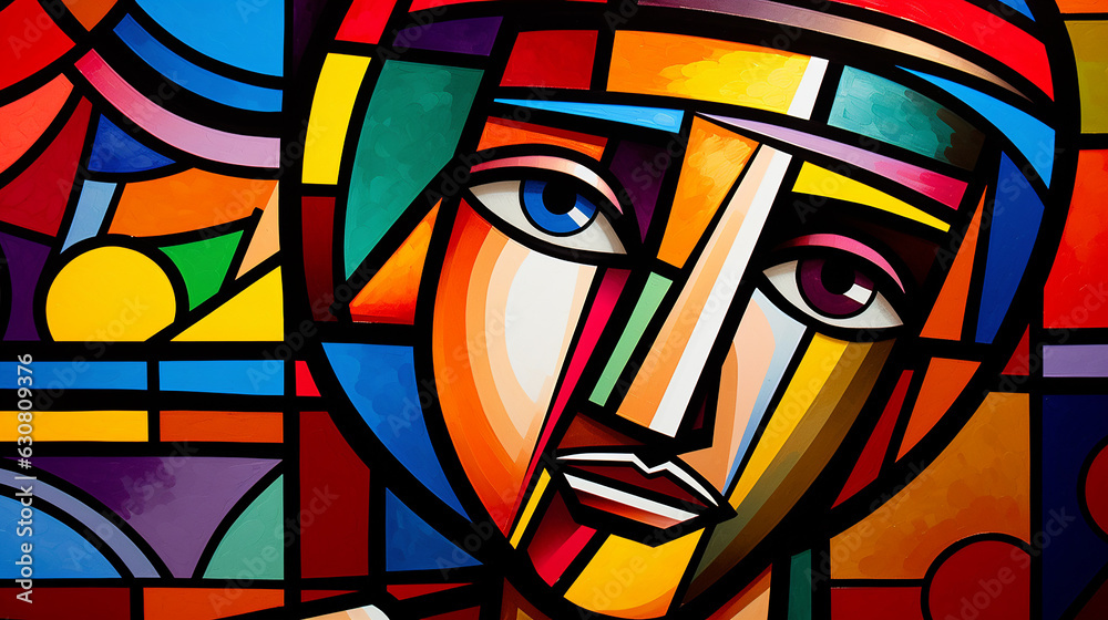 Obraz premium pintura arte cubismo colorida 