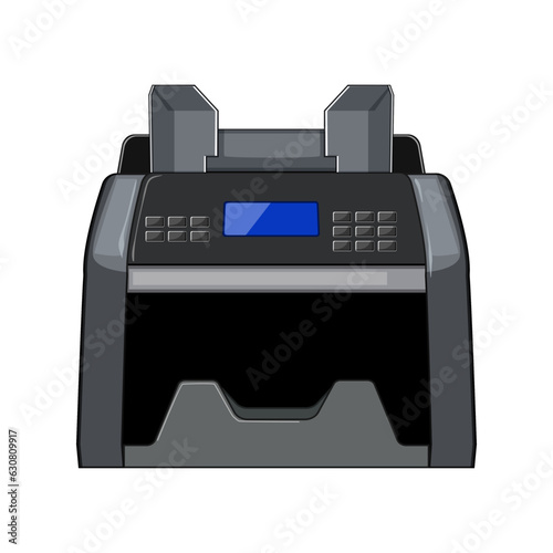 finance counter machine cartoon. banknote equipment, payment bill, pay office finance counter machine sign. isolated symbol vector illustration