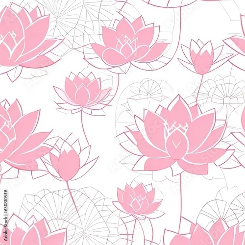 seamless pattern with pink flowers