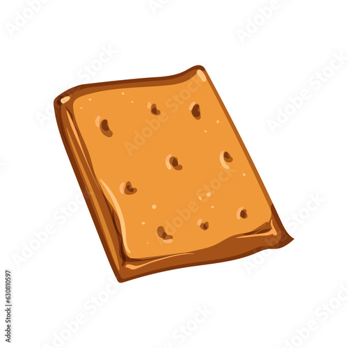 crispy cracker biscuit cartoon. cookie snack, sweet closeup, cheese brown crispy cracker biscuit sign. isolated symbol vector illustration
