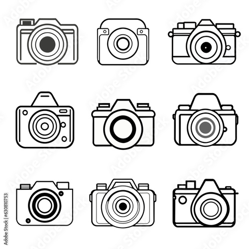  icon set of cameras ,Ai generated