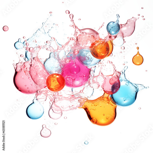 soda bubbles bubble drops of water on a white background made with AI generative technology
