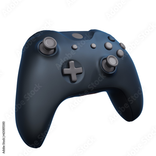 3D Black Joystick. Game Stick, Controller, Video Game Console Portable. Cut Out.