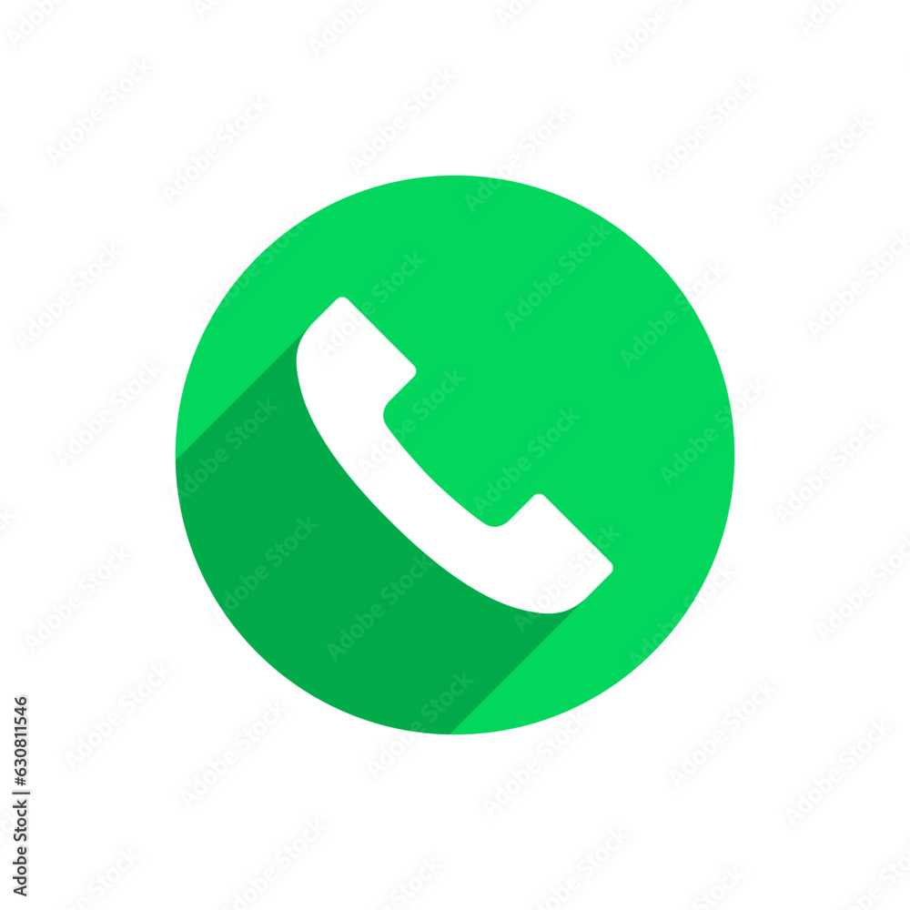 Call button icon vector in flat style. Calling communication sign symbol Call button icon vector in flat style. Calling communication sign symbol