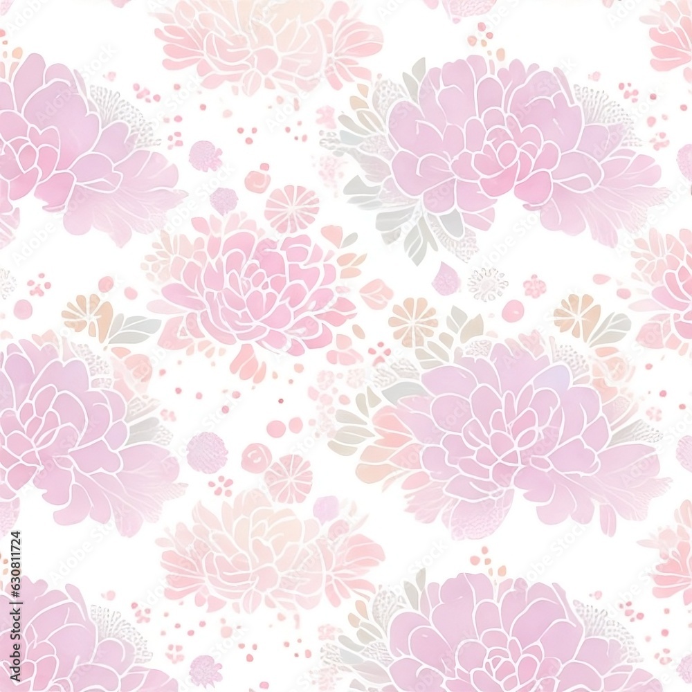 Obraz premium seamless pattern with pink flowers