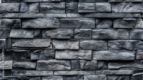 Close Up of a Brick Wall in anthracite Colors. Vintage Background 
