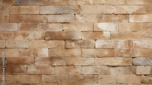 Close Up of a Brick Wall in beige Colors. Vintage Background 