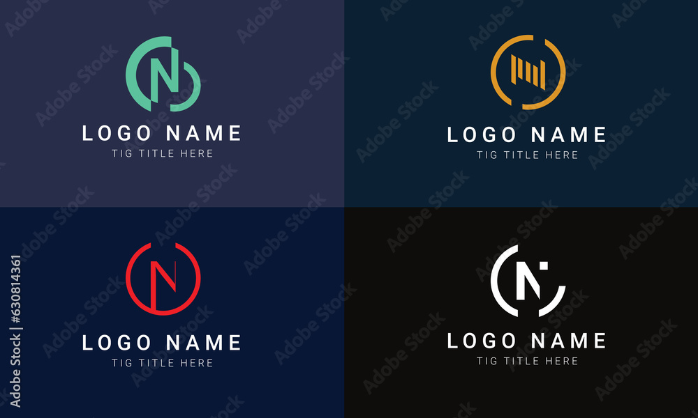 company brand letter N icon logo vector company brand letter N icon logo vector