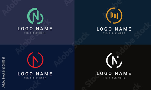 company brand letter N icon logo vector 